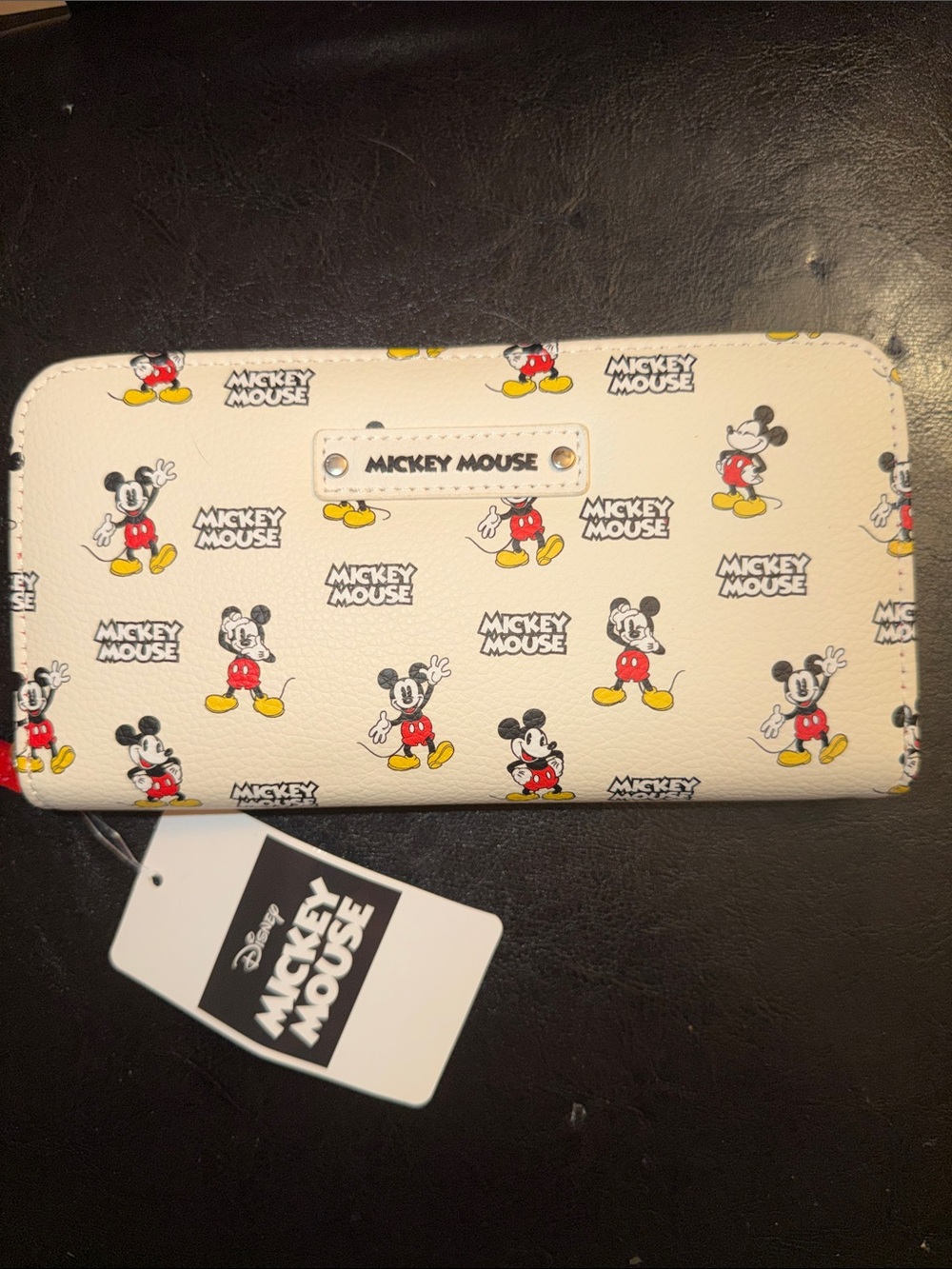 Disney Cream Mickey Mouse Print Zip-Around Wallet